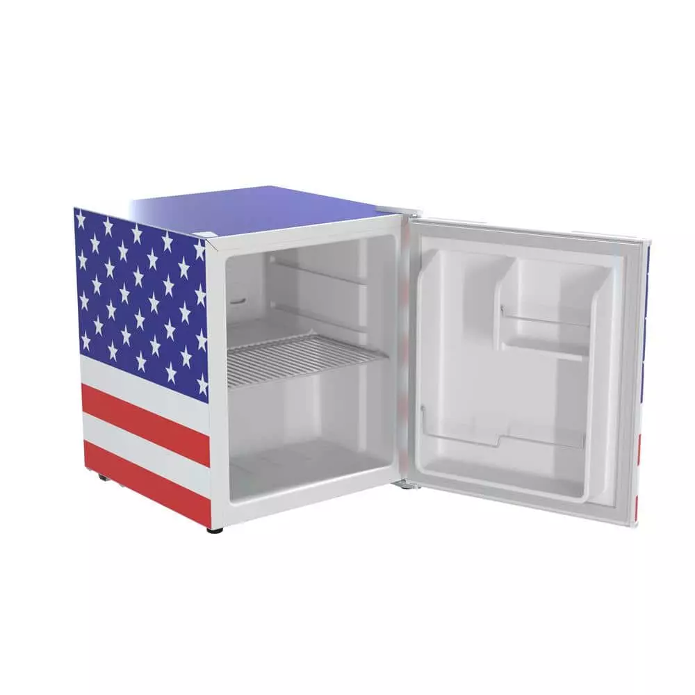 Husky 1.5 Cu. ft. 40-Can American Flag Freestanding Countertop Mini Fridge with Reversible Door without Freezer (USA Flag) 4 Husky 1.5 Cu. ft. 40-Can American Flag Freestanding Countertop Mini Fridge with Reversible Door without Freezer (USA Flag) - Image 2