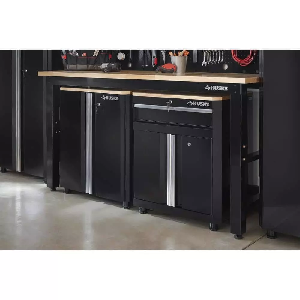 Husky Ready-to-Assemble 24-Gauge Steel 1-Drawer 2-Door Garage Base Cabinet in Black (28 in. W x 33 in. H x 18 in. D 13 Husky Ready-to-Assemble 24-Gauge Steel 1-Drawer 2-Door Garage Base Cabinet in Black (28 in. W x 33 in. H x 18 in. D - Image 11