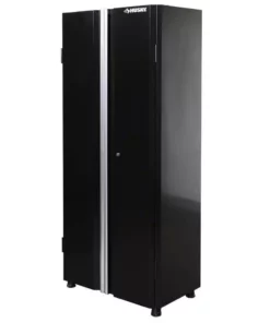 Husky Ready-to-Assemble 24-Gauge Steel Freestanding Garage Cabinet in Black (30 in. W x 72 in. H x 18 in. D)