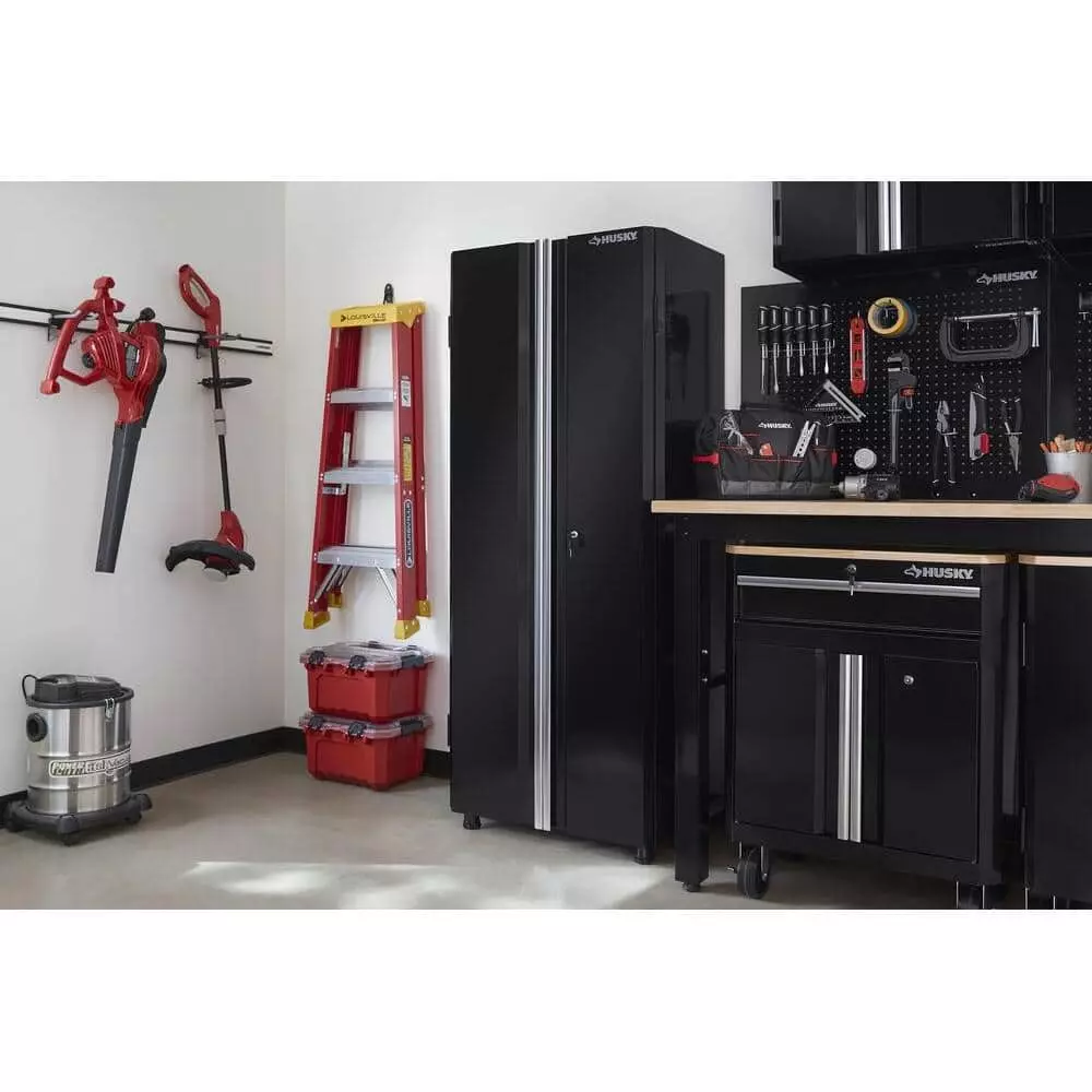Husky Ready-to-Assemble 24-Gauge Steel Freestanding Garage Cabinet in Black (30 in. W x 72 in. H x 18 in. D) 6 Husky Ready-to-Assemble 24-Gauge Steel Freestanding Garage Cabinet in Black (30 in. W x 72 in. H x 18 in. D) - Image 4