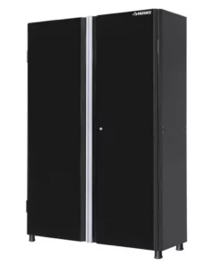 Husky Ready-to-Assemble 24-Gauge Steel Freestanding Garage Cabinet in Black (48 in. W x 72 in. H x 18 in. D)