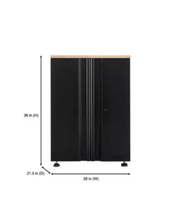 Husky Heavy Duty Welded 20-Gauge Steel 2-Door Garage Base Cabinet in Black (28 in. W x 32 in. H x 21.5 in. D) -FixPro Store black husky free standing cabinets htc1000001 a0 1000