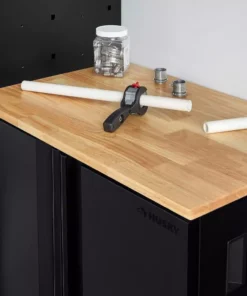 Husky Extra Wide Heavy Duty Welded 20-Gauge Steel 2-Door Garage Base Cabinet in Black (32 in. W x 33 in. H x 21.5 in. D) -FixPro Store black husky free standing cabinets htc1000001 ex 1f 1000