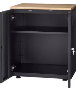 Husky Extra Wide Heavy Duty Welded 20-Gauge Steel 2-Door Garage Base Cabinet in Black (32 in. W x 33 in. H x 21.5 in. D) -FixPro Store black husky free standing cabinets htc1000001 ex 66 1000