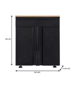 Husky Heavy Duty Welded 20-Gauge Steel 1-Drawer 2-Door Garage Base Cabinet in Black (28 in. W x 32 in. H x 21.5 in. D) 16 Husky Heavy Duty Welded 20-Gauge Steel 1-Drawer 2-Door Garage Base Cabinet in Black (28 in. W x 32 in. H x 21.5 in. D) -FixPro Store black husky free standing cabinets htc1000009 1d 1000