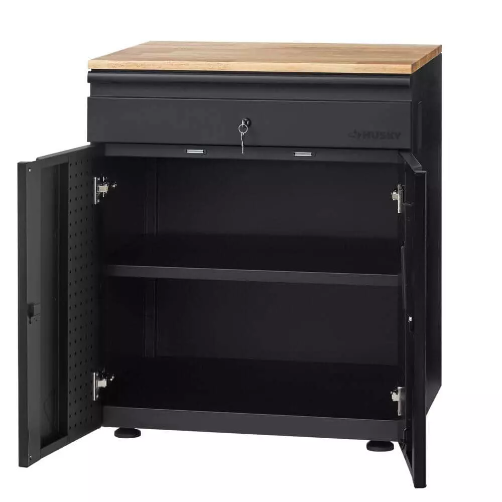 Husky Heavy Duty Welded 20-Gauge Steel 1-Drawer 2-Door Garage Base Cabinet in Black (28 in. W x 32 in. H x 21.5 in. D) 8 Husky Heavy Duty Welded 20-Gauge Steel 1-Drawer 2-Door Garage Base Cabinet in Black (28 in. W x 32 in. H x 21.5 in. D) - Image 6