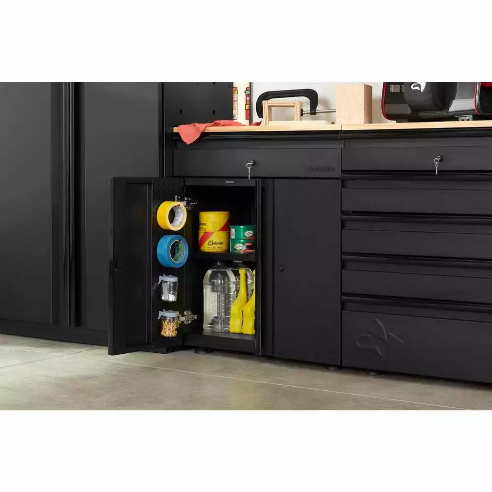 Husky Heavy Duty Welded 20-Gauge Steel 1-Drawer 2-Door Garage Base Cabinet in Black (28 in. W x 32 in. H x 21.5 in. D) 9 Husky Heavy Duty Welded 20-Gauge Steel 1-Drawer 2-Door Garage Base Cabinet in Black (28 in. W x 32 in. H x 21.5 in. D) - Image 7