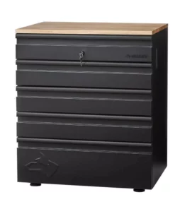 Husky Heavy Duty Welded 18-Gauge Steel 5-Drawer Garage Base Cabinet in Black (28 in. W x 32 in. H x 21.5 in. D)