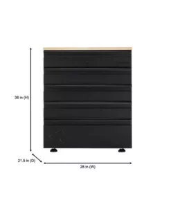 Husky Heavy Duty Welded 18-Gauge Steel 5-Drawer Garage Base Cabinet in Black (28 in. W x 32 in. H x 21.5 in. D) -FixPro Store black husky free standing cabinets htc100007 76 1000