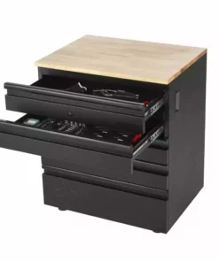 Husky Heavy Duty Welded 18-Gauge Steel 5-Drawer Garage Base Cabinet in Black (28 in. W x 32 in. H x 21.5 in. D) -FixPro Store black husky free standing cabinets htc100007 77 1000