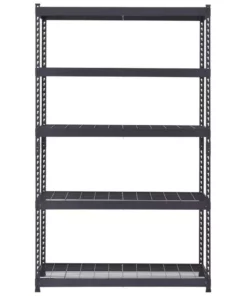 Husky 5-Tier Heavy Duty Boltless Steel Garage Storage Shelving Unit in Black (48 in. W x 78 in. H x 24 in. D) -FixPro Store black husky freestanding shelving units n2r482478w5b 77 1000