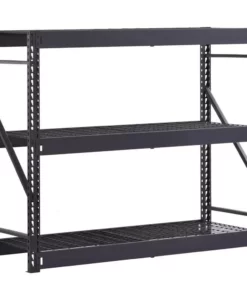 Husky 3-Tier Industrial Duty Steel Freestanding Garage Storage Shelving Unit in Black (65 in. W x 54 in. H x 24 in. D) -FixPro Store black husky freestanding shelving units n2w652454w3b 40 1000