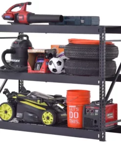 Husky 3-Tier Industrial Duty Steel Freestanding Garage Storage Shelving Unit in Black (65 in. W x 54 in. H x 24 in. D)