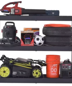 Husky 3-Tier Industrial Duty Steel Freestanding Garage Storage Shelving Unit in Black (65 in. W x 54 in. H x 24 in. D) -FixPro Store black husky freestanding shelving units n2w652454w3b a0 1000