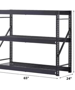 Husky 3-Tier Industrial Duty Steel Freestanding Garage Storage Shelving Unit in Black (65 in. W x 54 in. H x 24 in. D) -FixPro Store black husky freestanding shelving units n2w652454w3b c3 1000