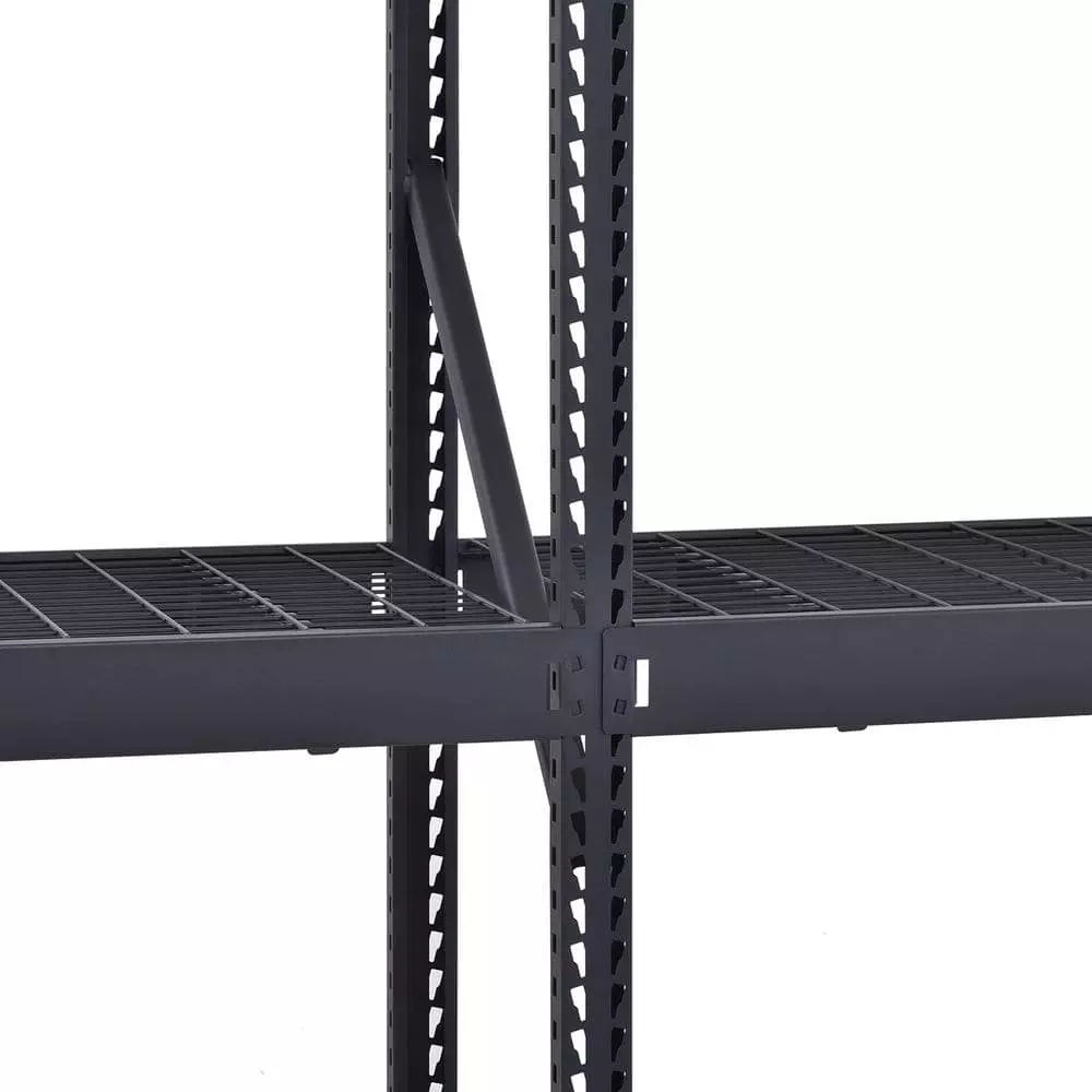 Husky 5-Tier Industrial Duty Steel Freestanding Garage Storage Shelving Unit in Black (90 in. W x 90 in. H x 24 in. D) 8 Husky 5-Tier Industrial Duty Steel Freestanding Garage Storage Shelving Unit in Black (90 in. W x 90 in. H x 24 in. D) - Image 6