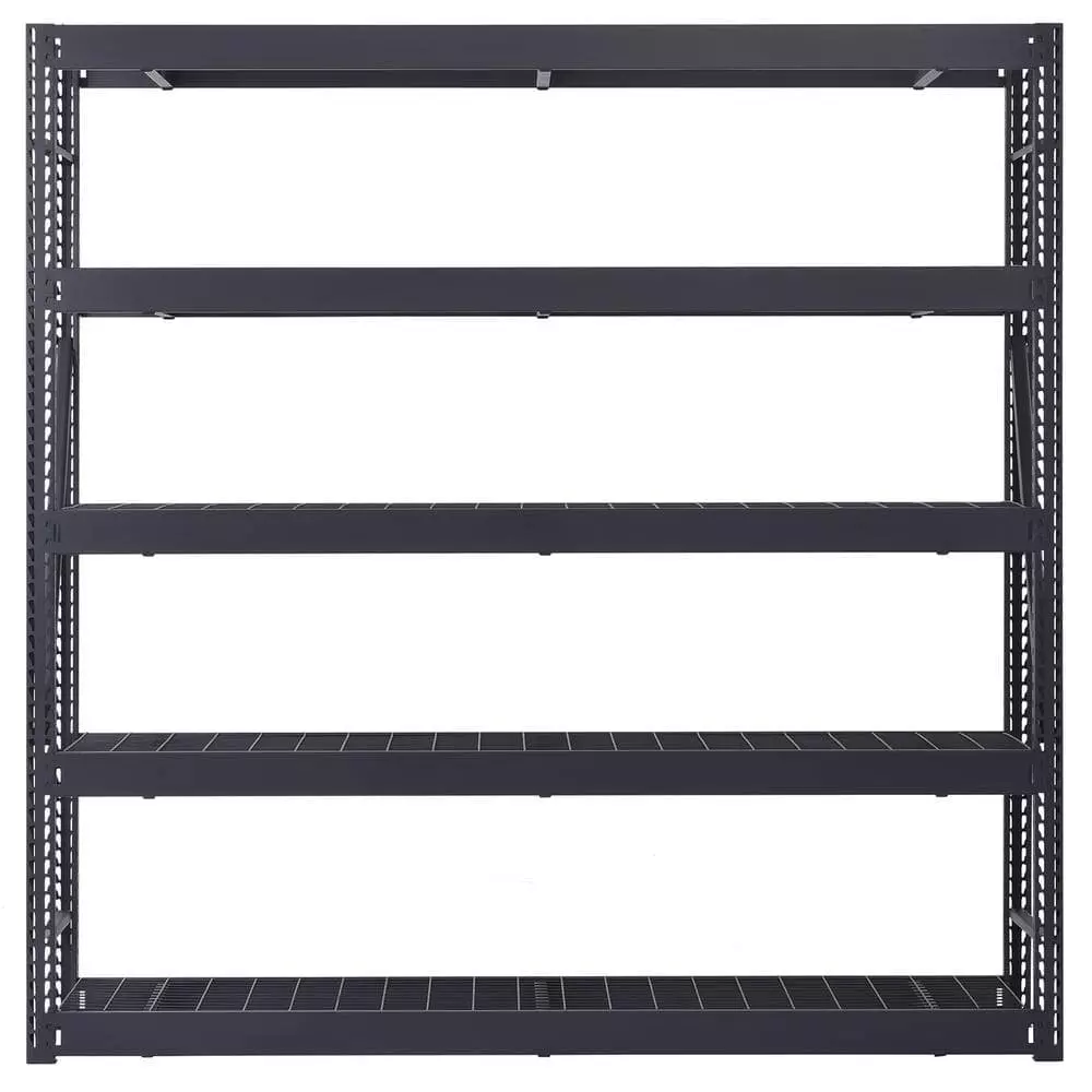 Husky 5-Tier Industrial Duty Steel Freestanding Garage Storage Shelving Unit in Black (90 in. W x 90 in. H x 24 in. D) 9 Husky 5-Tier Industrial Duty Steel Freestanding Garage Storage Shelving Unit in Black (90 in. W x 90 in. H x 24 in. D) - Image 7