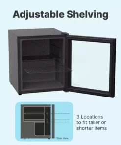 Husky 1.5 Cu. ft. Glass Door Freestanding Countertop Beverage Refrigerator with Reversible Door without Freezer (Black) 19 Husky 1.5 Cu. ft. Glass Door Freestanding Countertop Beverage Refrigerator with Reversible Door without Freezer (Black) -FixPro Store black husky mini fridges osfg011 bm 31 1000