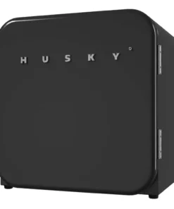 Husky 1.51 Cu. ft. 40-Can Retro Freestanding Quiet Compact Countertop Mini Fridge with Reversible Door without Freezer (Black)