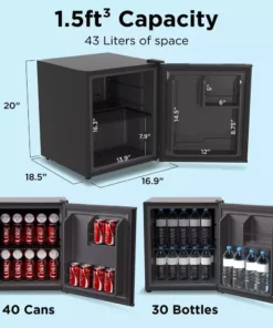 Husky 1.5 Cu. ft. 40-Can Solid Door Freestanding Countertop Quiet Mini Fridge with Reversible Door without Freezer (Black) 11 Husky 1.5 Cu. ft. 40-Can Solid Door Freestanding Countertop Quiet Mini Fridge with Reversible Door without Freezer (Black) -FixPro Store black husky mini fridges osfs008 bm c3 1000