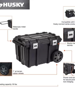 Husky 26 in. Connect Rolling Tool Box Black -FixPro Store black husky modular tool storage systems 228224 77 1000