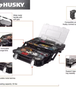 Husky 22 in. 22-Compartment Connect Cantilever Organizer for Small Parts Organizer -FixPro Store black husky modular tool storage systems 230379 a0 1000