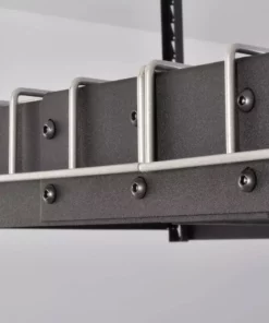 Husky Adjustable Height Overhead Ceiling Mount Garage Rack in Black (42 in. H x 96 in. W x 32 in. D) -FixPro Store black husky overhead garage storage acr3296b p 1f 1000