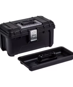 Husky 16 in. Black Plastic Portable Tool Box with Metal Latches 16 Husky 16 in. Black Plastic Portable Tool Box with Metal Latches -FixPro Store black husky portable tool boxes 235574 1f 1000