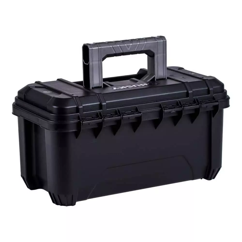 Husky 16 in. Black Plastic Portable Tool Box with Metal Latches 7 Husky 16 in. Black Plastic Portable Tool Box with Metal Latches - Image 5