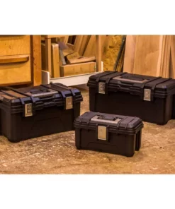 Husky 16 in. Black Plastic Portable Tool Box with Metal Latches 18 Husky 16 in. Black Plastic Portable Tool Box with Metal Latches -FixPro Store black husky portable tool boxes 235574 fa 1000