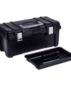 Husky 26 in. Black Plastic Portable Tool Box with Metal Latches -FixPro Store black husky portable tool boxes 235580 1f 1000