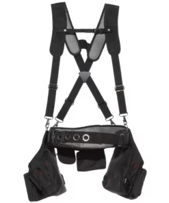 Husky 2-Bag 18 -Pocket Black Framer's Suspension Rig Work Tool Belt with Suspenders -FixPro Store black husky tool belts hd00116 th e1 1000