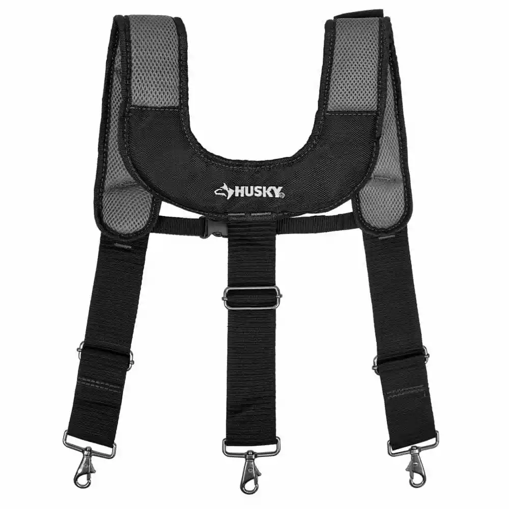 Husky 16-Pocket Black Carpenter's Tool Belt with Suspenders 7 Husky 16-Pocket Black Carpenter's Tool Belt with Suspenders - Image 5