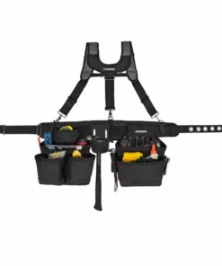 Husky 16-Pocket Black Carpenter's Tool Belt with Suspenders 14 Husky 16-Pocket Black Carpenter's Tool Belt with Suspenders -FixPro Store black husky tool belts hd00144 c3 1000