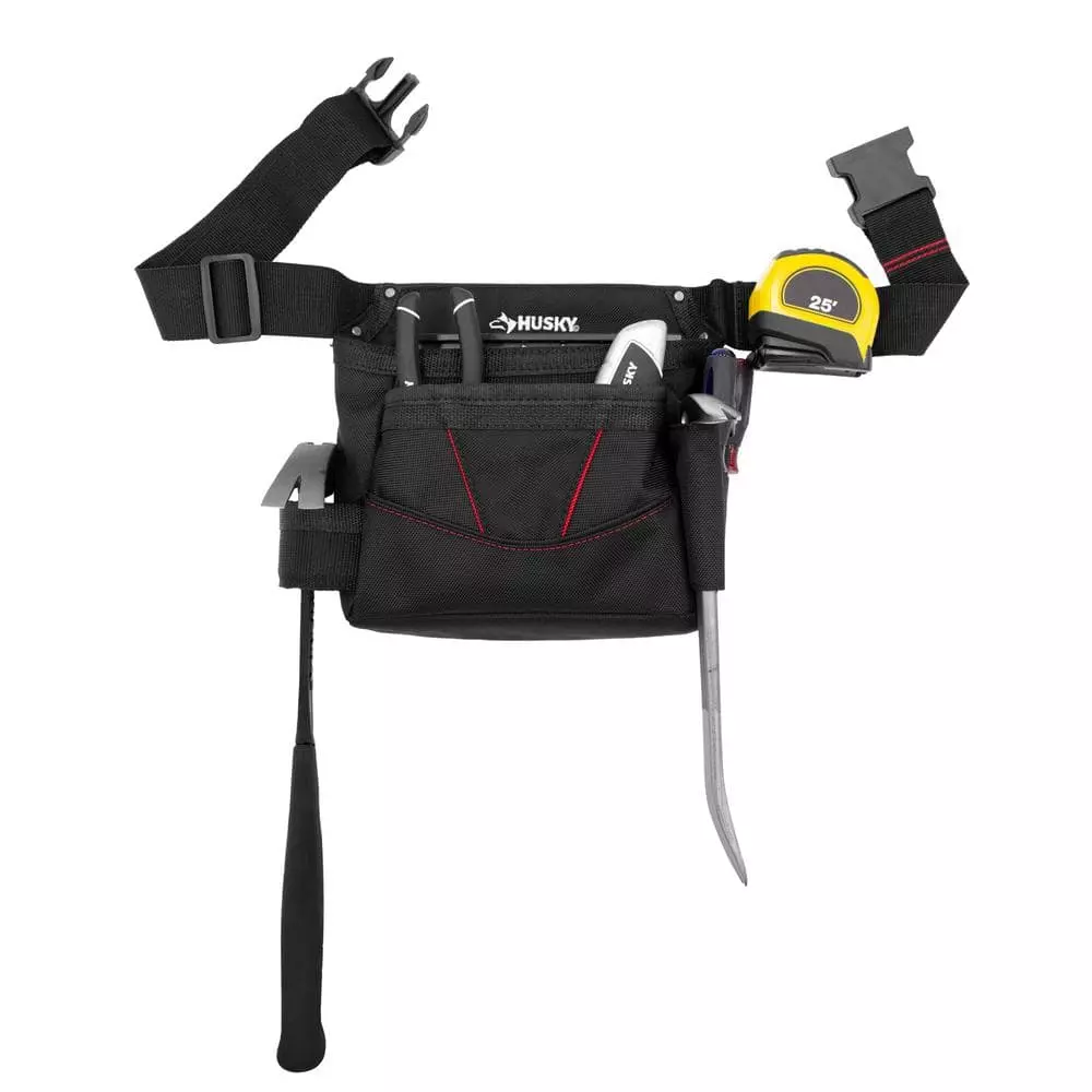 Husky 6-Pocket Black Tool Belt Pouch 4 Husky 6-Pocket Black Tool Belt Pouch - Image 2