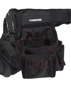 Husky 2-Bag 10-Pocket Black Contractor's Work Tool Belt -FixPro Store black husky tool belts hd858759 th 1f 1000
