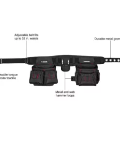 Husky 2-Bag 10-Pocket Black Contractor's Work Tool Belt -FixPro Store black husky tool belts hd858759 th 40 1000