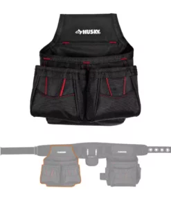 Husky 2-Bag 10-Pocket Black Contractor's Work Tool Belt -FixPro Store black husky tool belts hd858759 th 4f 1000