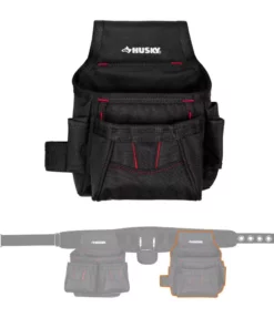 Husky 2-Bag 10-Pocket Black Contractor's Work Tool Belt -FixPro Store black husky tool belts hd858759 th c3 1000