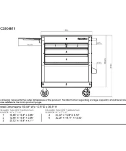 Husky 33 in 4-Drawer Mechanics Cart with Extended Side Table and Bottle Tray -FixPro Store black husky tool carts xhouc3304b11 40 1000