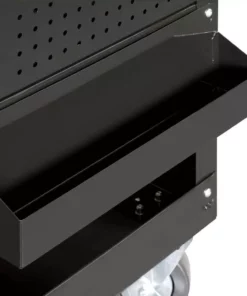 Husky 33 in 4-Drawer Mechanics Cart with Extended Side Table and Bottle Tray -FixPro Store black husky tool carts xhouc3304b11 fa 1000