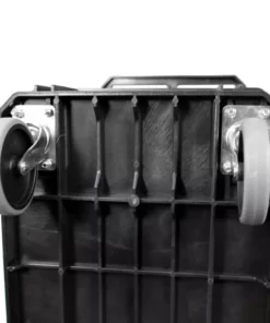 Husky 2-Tier Plastic 4-Wheeled Service Cart in Black with 500 lb. Capacity -FixPro Store black husky utility carts 410 113 0111 4f 1000