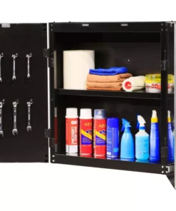 Husky Ready-to-Assemble 24-Gauge Steel Wall Mounted Garage Cabinet in Black (28 in. W x 29 in. H x 12 in. D) 14 Husky Ready-to-Assemble 24-Gauge Steel Wall Mounted Garage Cabinet in Black (28 in. W x 29 in. H x 12 in. D) -FixPro Store black husky wall mounted cabinets g2802w us 1d 1000