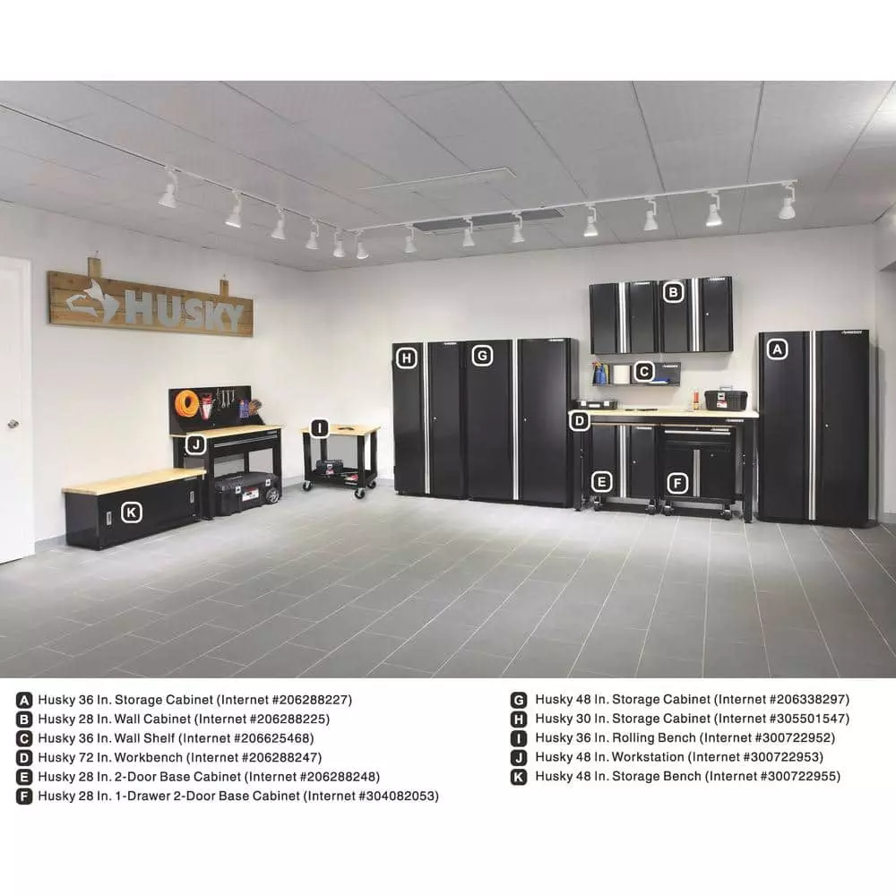 Husky Ready-to-Assemble 24-Gauge Steel Wall Mounted Garage Cabinet in Black (28 in. W x 29 in. H x 12 in. D) 10 Husky Ready-to-Assemble 24-Gauge Steel Wall Mounted Garage Cabinet in Black (28 in. W x 29 in. H x 12 in. D) - Image 8