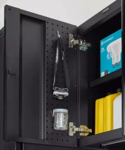 Husky Heavy Duty Welded 20-Gauge Steel Wall Mounted Garage Cabinet in Black (28 in. W x 22 in. H x 14 in. D) 18 Husky Heavy Duty Welded 20-Gauge Steel Wall Mounted Garage Cabinet in Black (28 in. W x 22 in. H x 14 in. D) -FixPro Store black husky wall mounted cabinets htc1000010 77 1000