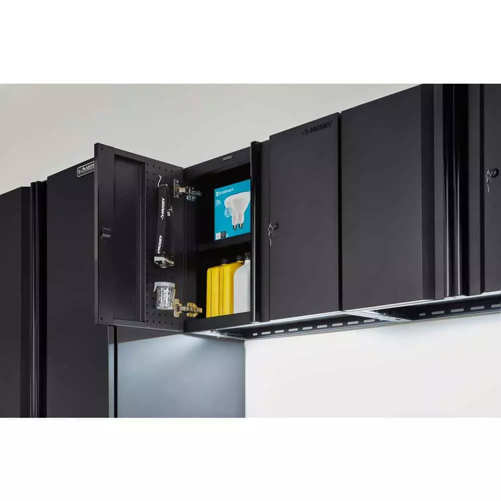 Husky Heavy Duty Welded 20-Gauge Steel Wall Mounted Garage Cabinet in Black (28 in. W x 22 in. H x 14 in. D) 4 Husky Heavy Duty Welded 20-Gauge Steel Wall Mounted Garage Cabinet in Black (28 in. W x 22 in. H x 14 in. D) - Image 2