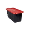 Husky 45 Gal. Latch and Stack Tote with Wheels in Black with Red Lid -FixPro Store black red husky storage bins 206201 64 1000