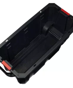 Husky 45 Gal. Latch and Stack Tote with Wheels in Black with Red Lid -FixPro Store black red husky storage bins 206201 77 1000