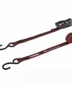 Husky 12 ft. x 1 in. Ratchet Tie-Down Straps with S-Hook (4-Pack) -FixPro Store blacks husky ratchet straps fh0829 31 1000