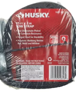 Husky 15 ft. Tow Strap -FixPro Store blacks husky tie down hardware accessories 59816 e1 1000